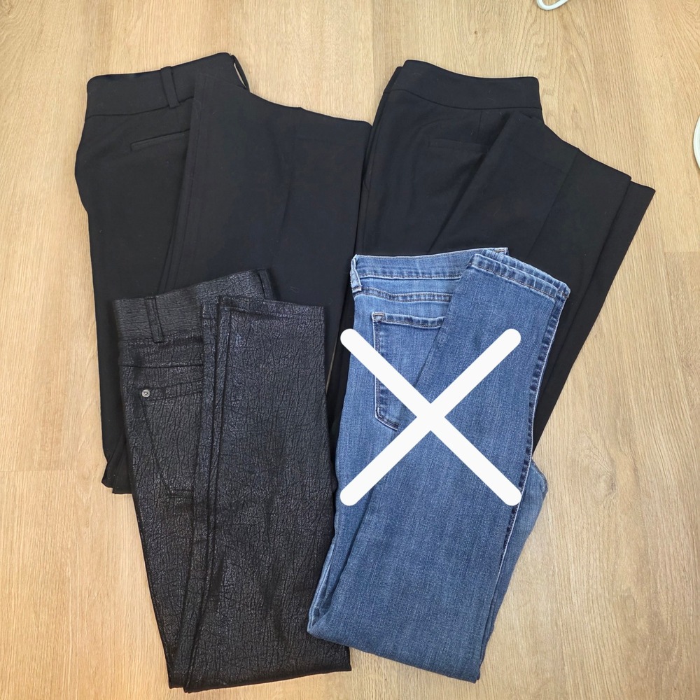 Womens Black Pants Bundle New York & Co Halogen INC Trousers Size 6 6T 6P 3pk